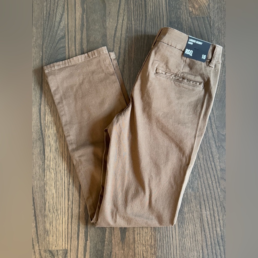 RSQ London skinny chino khaki uniform neutral size 16 nwt - Picture 4 of 6